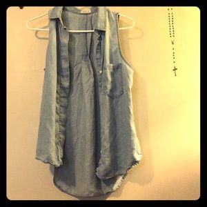 Sleeveless button down shirt